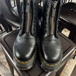 SINCLAIR MILLED NAPPA LEATHER PLATFORM BOOTS